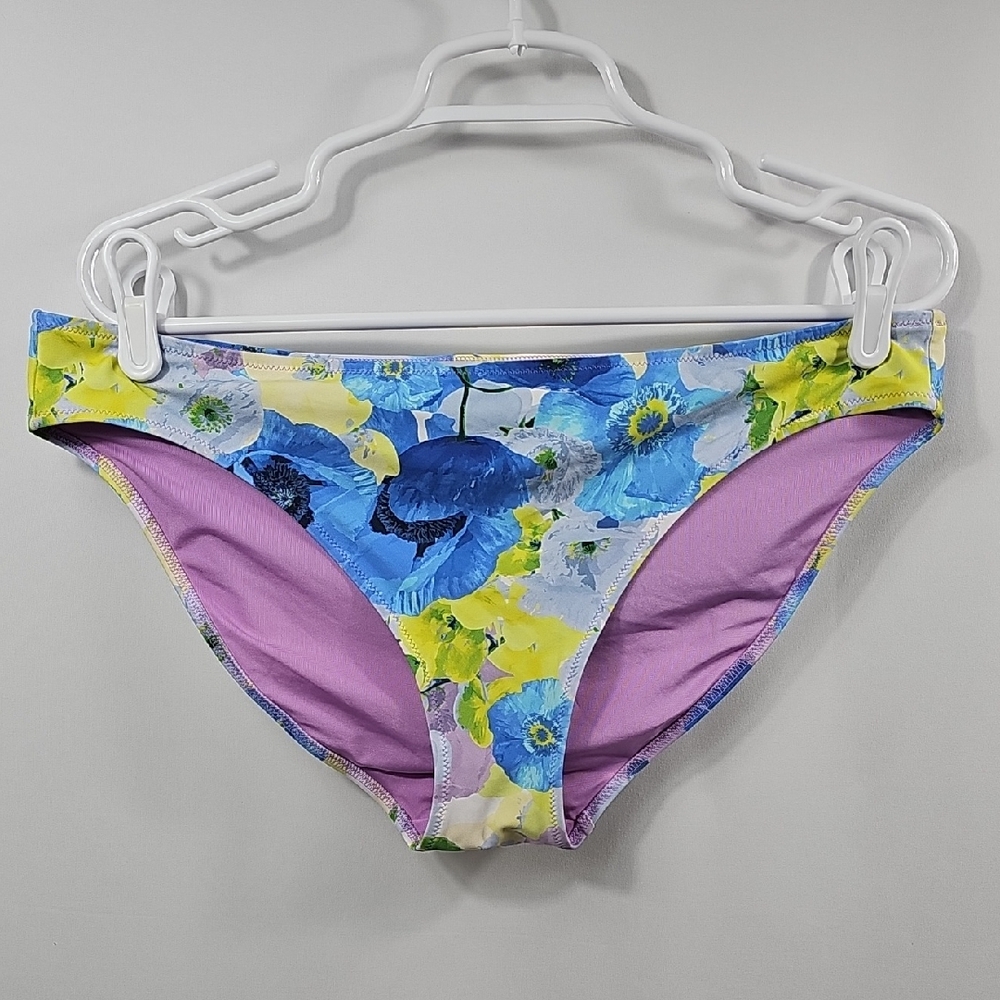 NWOT American Eagle Aerie Floral Bikini Swim Bottom XL Blue Resortwear Beach